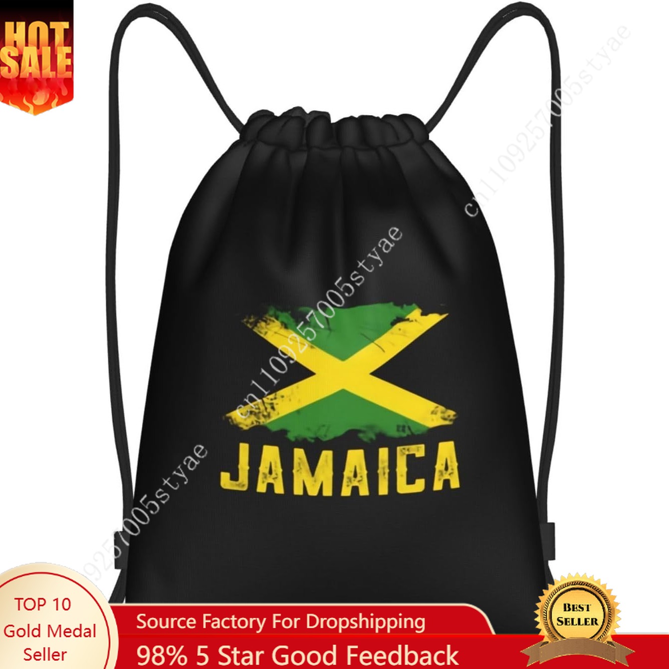 Travel Accessories For Jamaica - Jamaika Bayraklı İpli Çanta Sırt Çantası