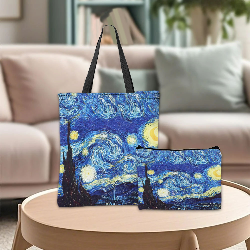 Travel Packing Accessories - Van Gogh Serisi Tote Çanta Kozmetik