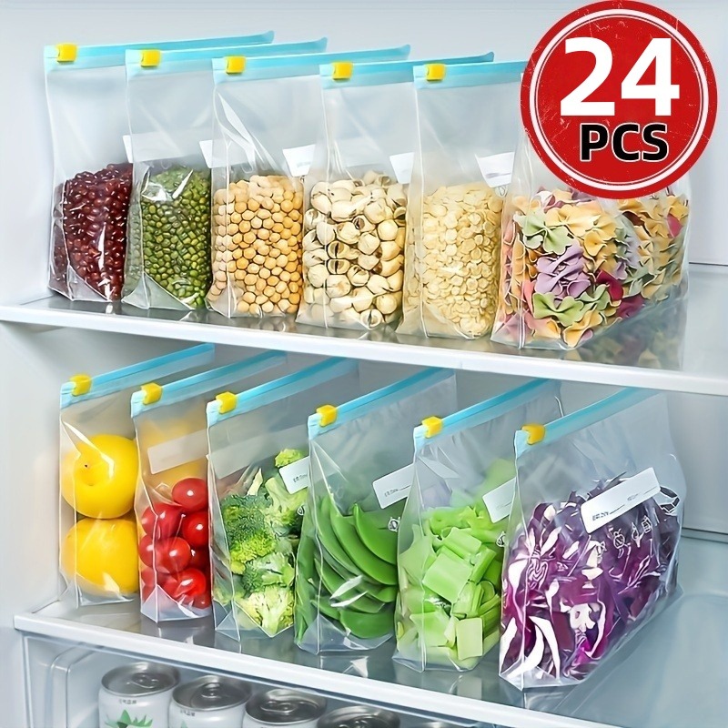 Reusable Zip Bag - 24 Adet Yeniden Kullanılabilir Kilitli Gıda