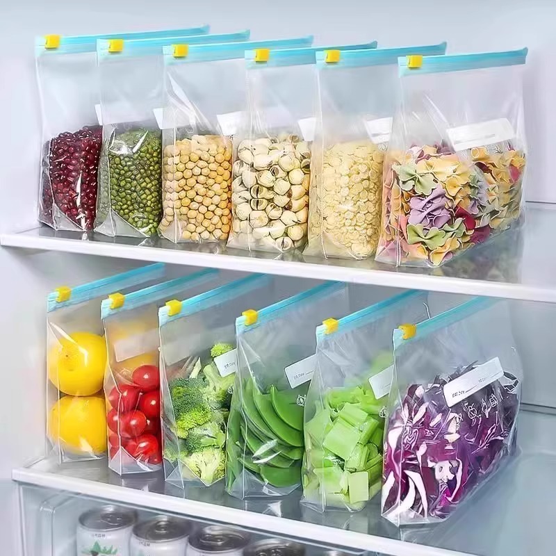 Reusable Zip Bag - Zip Kilitli Gıda Saklama Torbaları, Buzdolabı