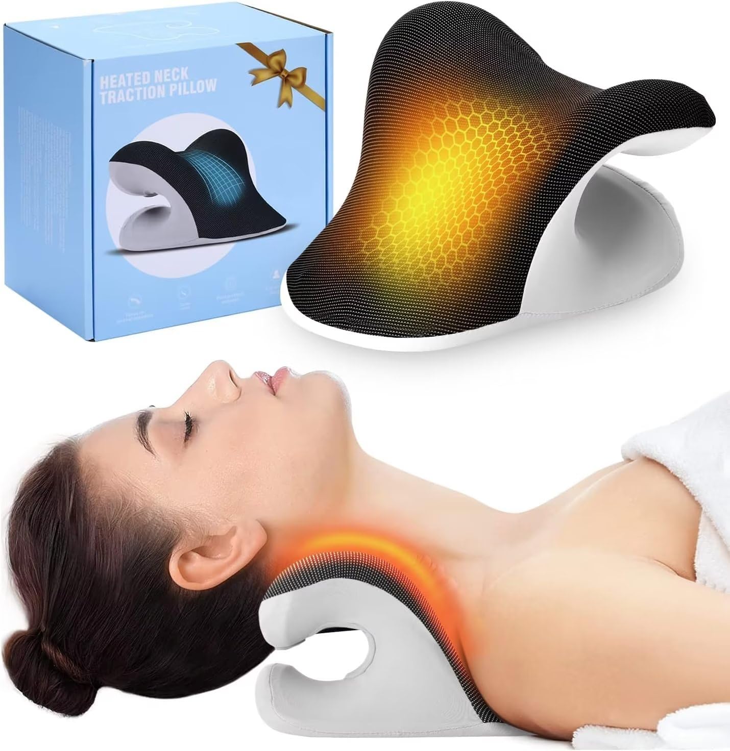 Neck Pillow Memory Foam - Isıtmalı Boyun Germe Terapi Yastık Kılıfı,